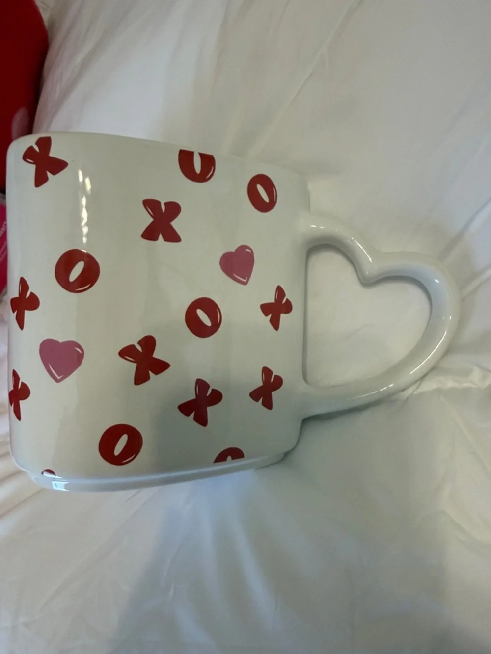 Red Heart Plush Throw Blanket with Heart Mug
